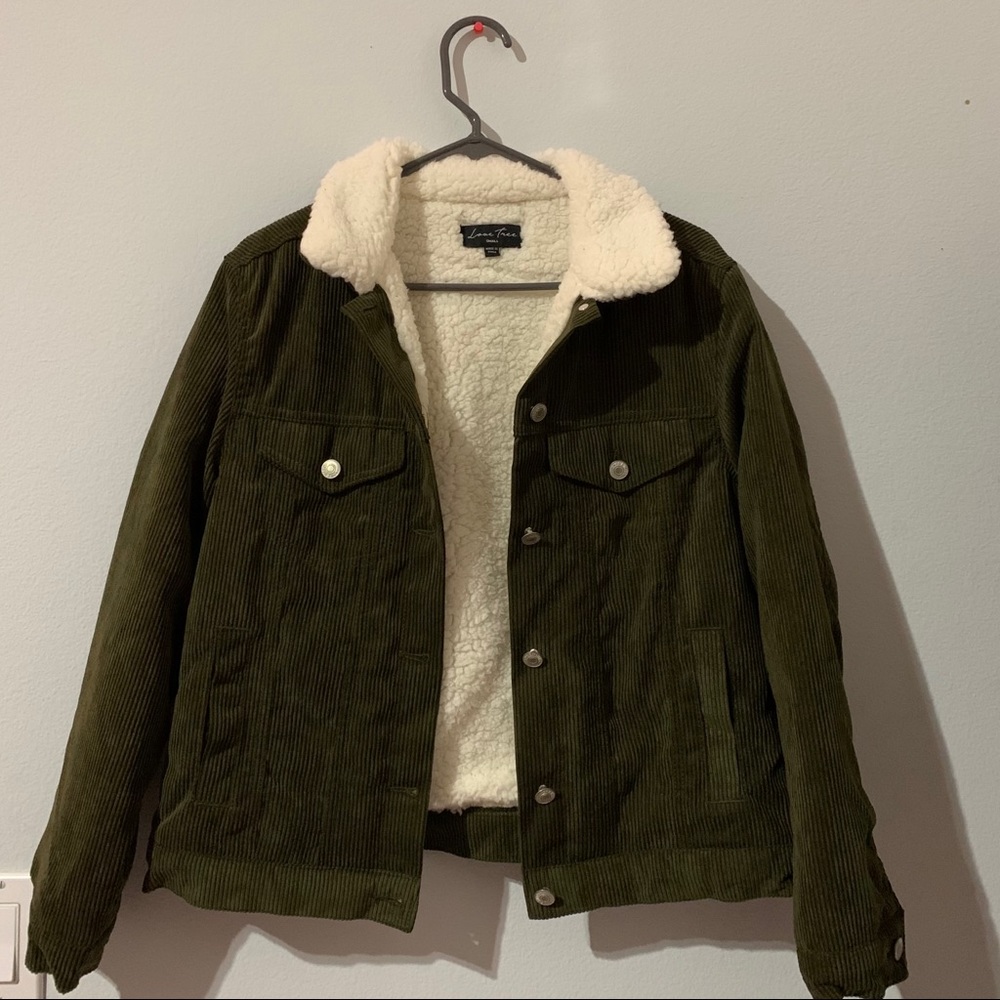 Green Corduroy Fleece Jacket